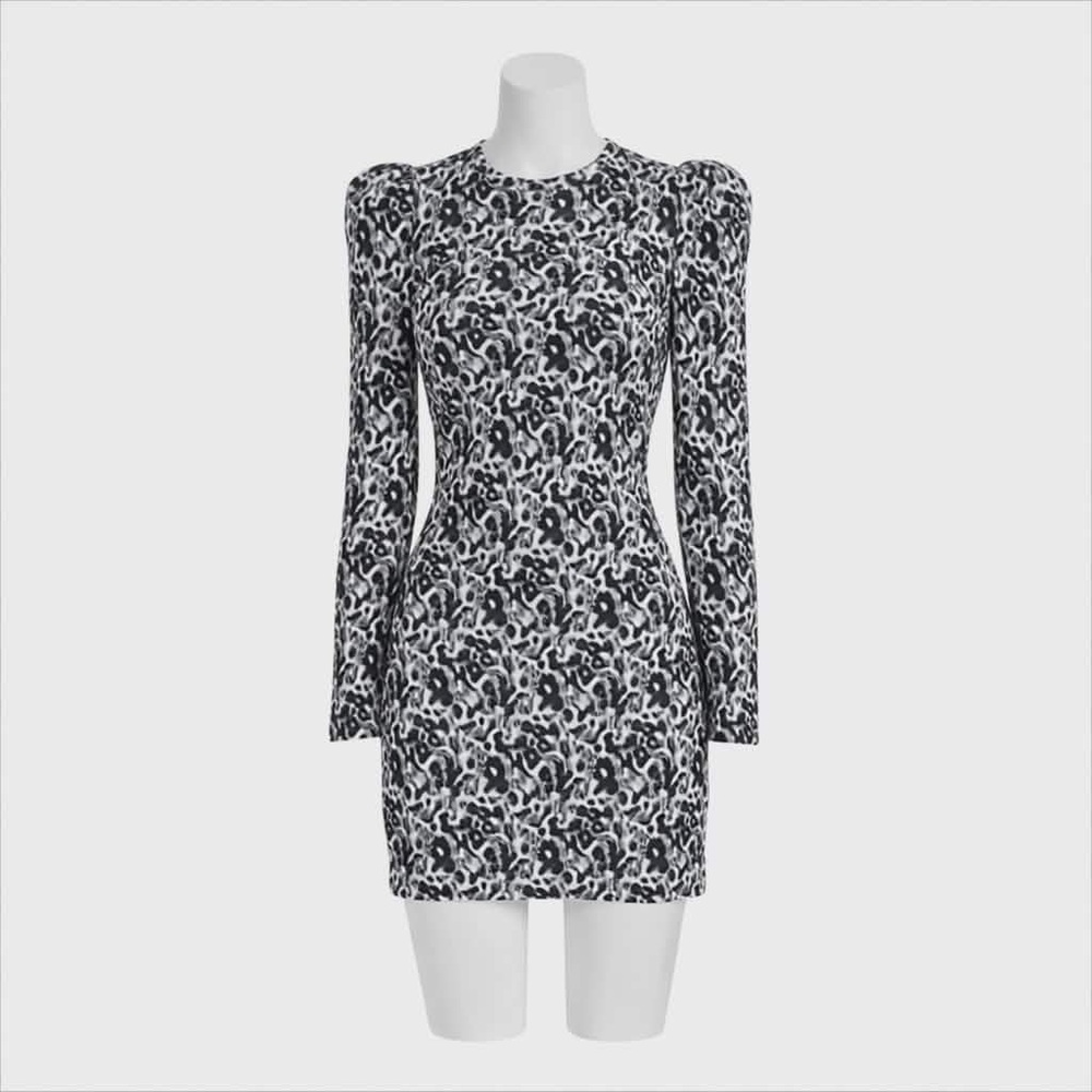 NWT Black Halo Hadley Long Sleeve Puff Shoulder Mini Dress - Size 6